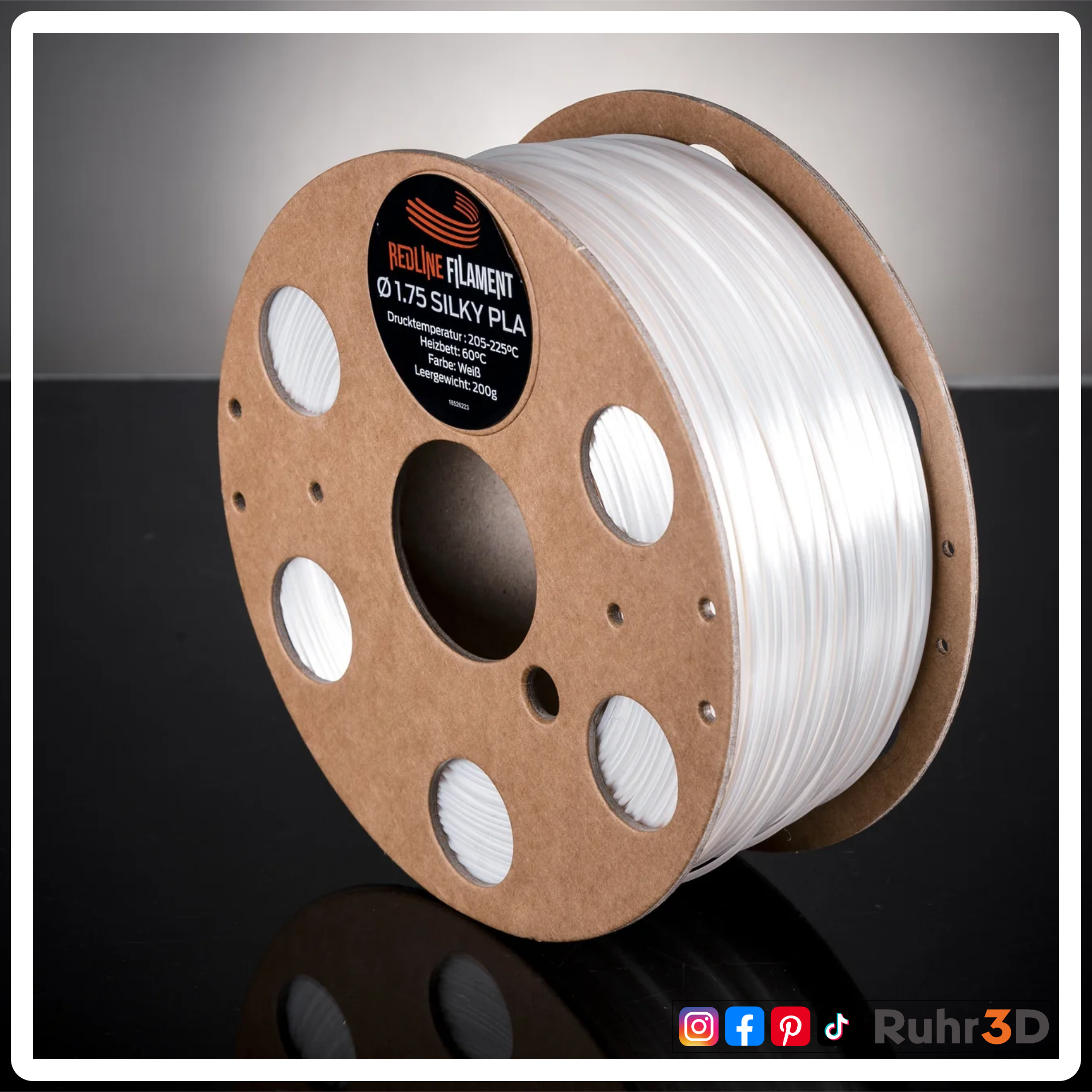 PLA Silk - Weiß - 1,75mm / 0,5kg