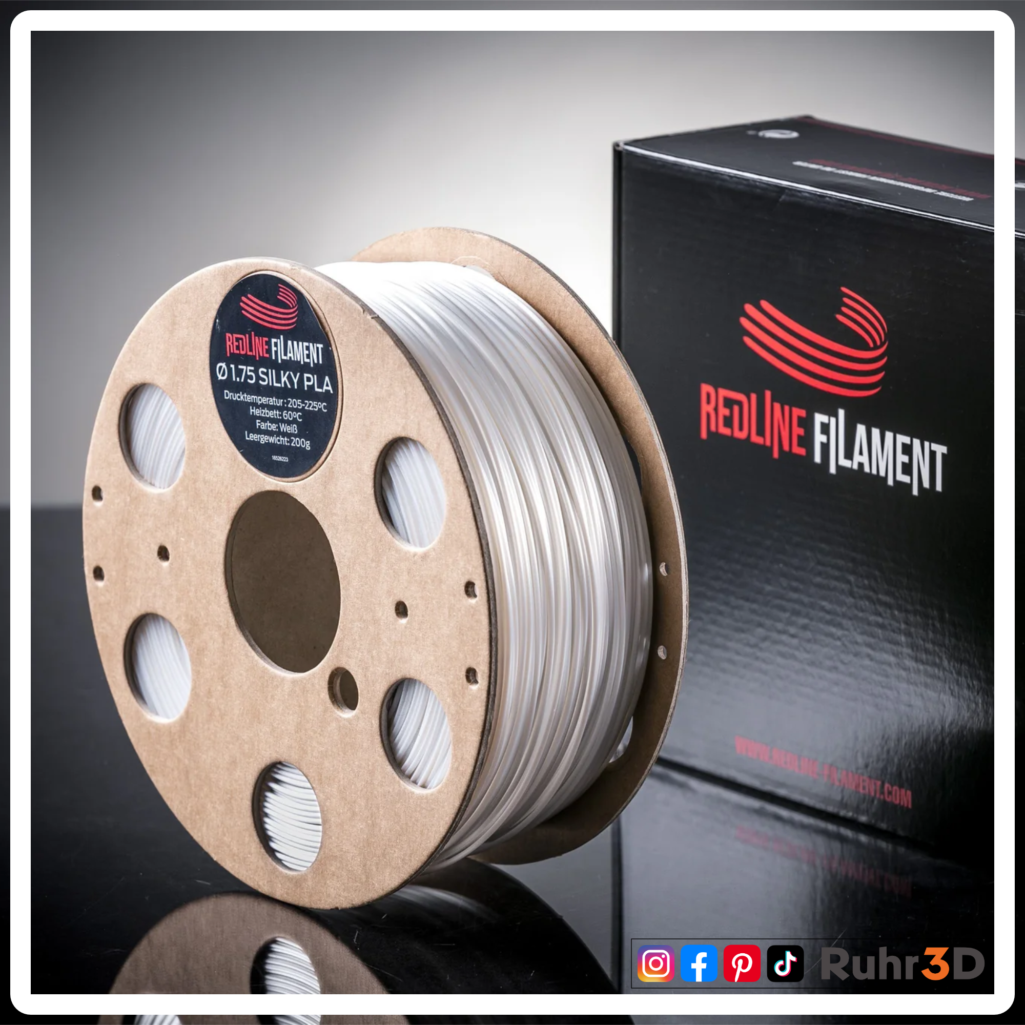 PLA Silk - Weiß - 1,75mm / 0,5kg