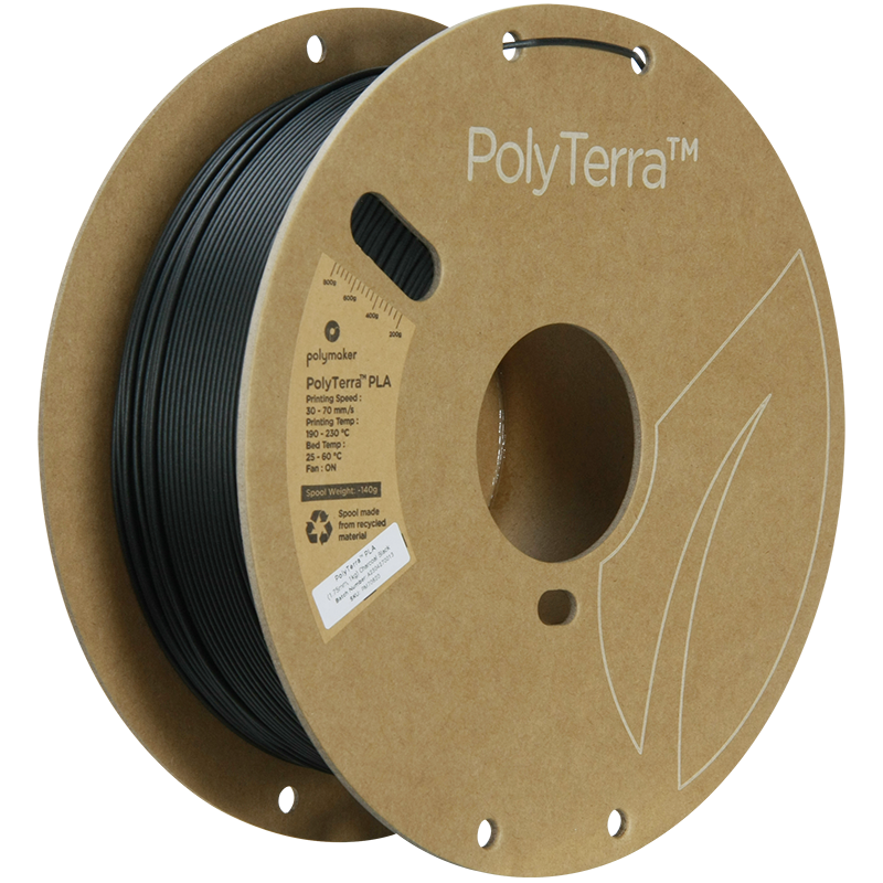 PLA PolyTerra™ 1,75mm - Schwarz - 1,0kg