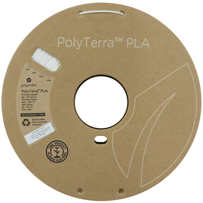 PLA PolyTerra™ 1,75mm - Baumwollweiß - 1,0kg