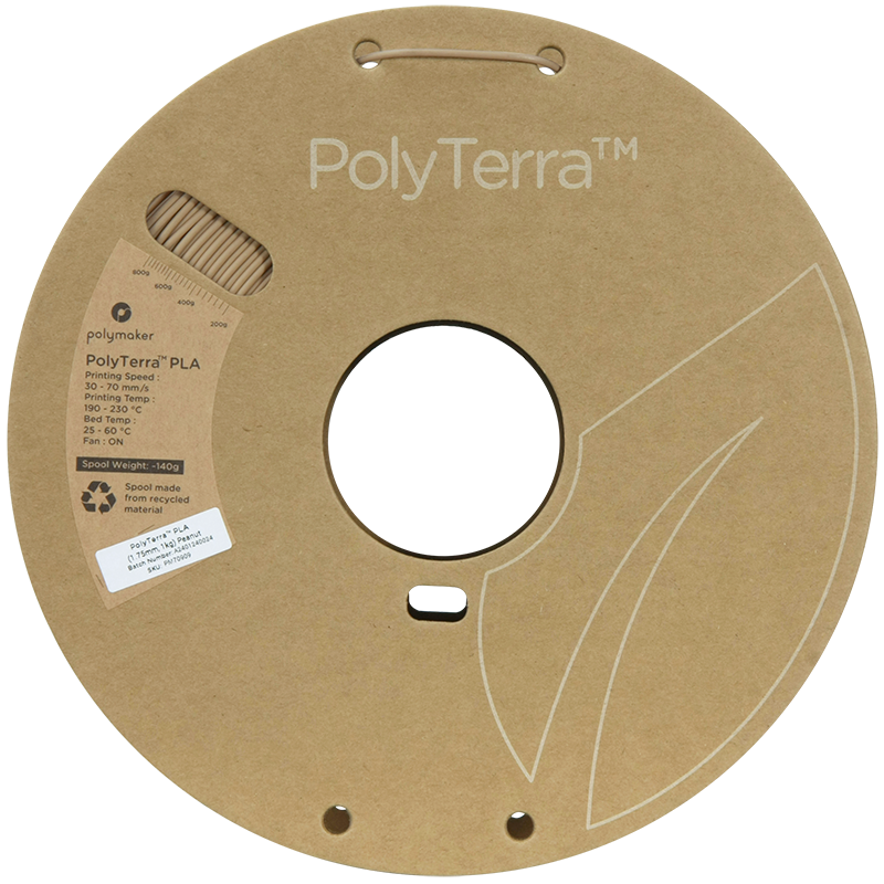 PLA Pastell PolyTerra™ 1,75mm - Erdnussbraun - 1,0kg