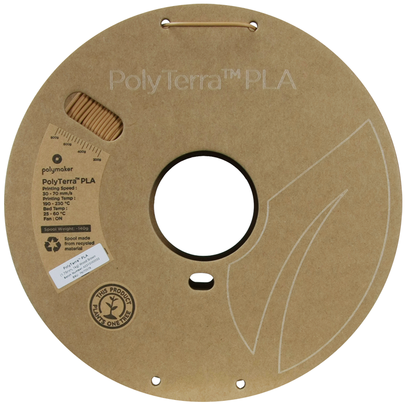 PLA PolyTerra™ 1,75mm - Holzbraun - 1,0kg
