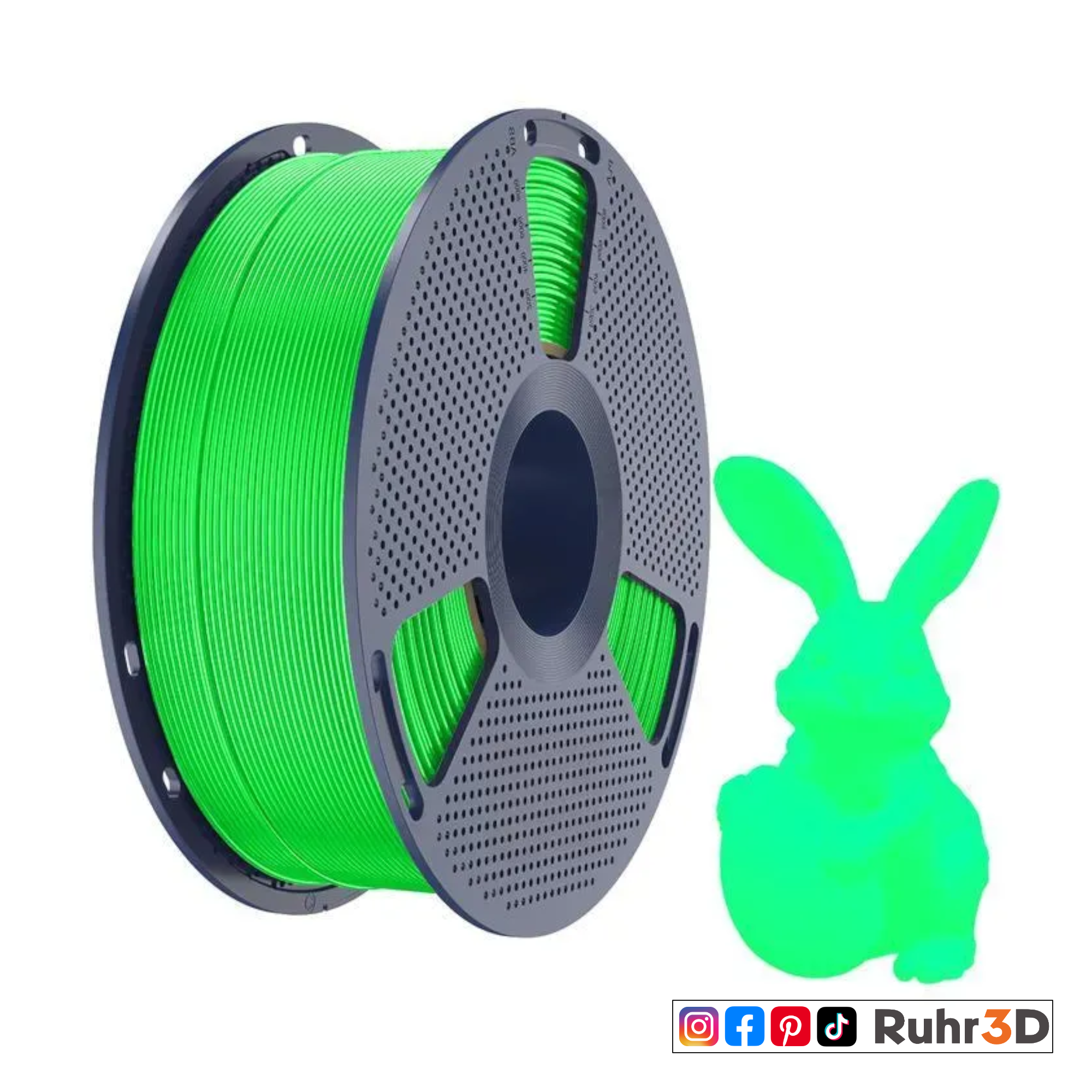 PLA Glow In The Dark - Green - 1,75mm / 1,0kg