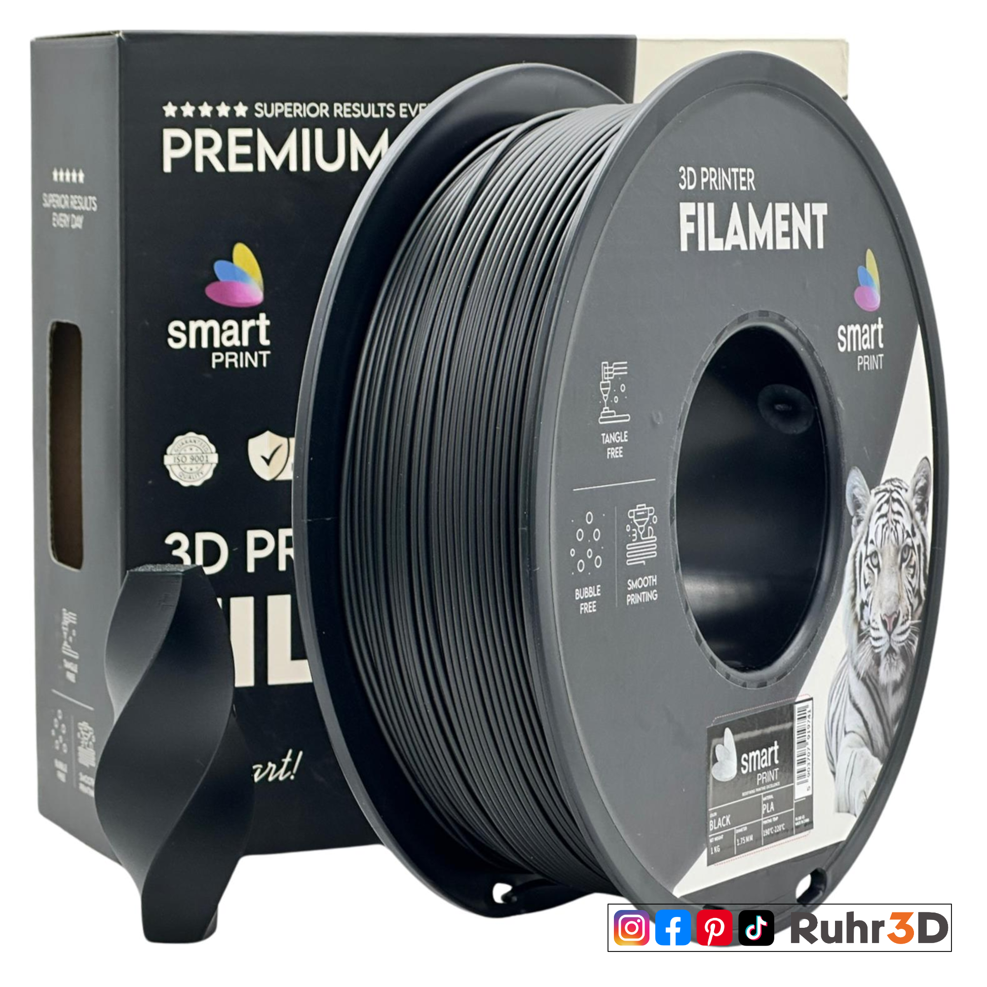 PLA Smart Print - Black - 1,75mm / 1,0kg