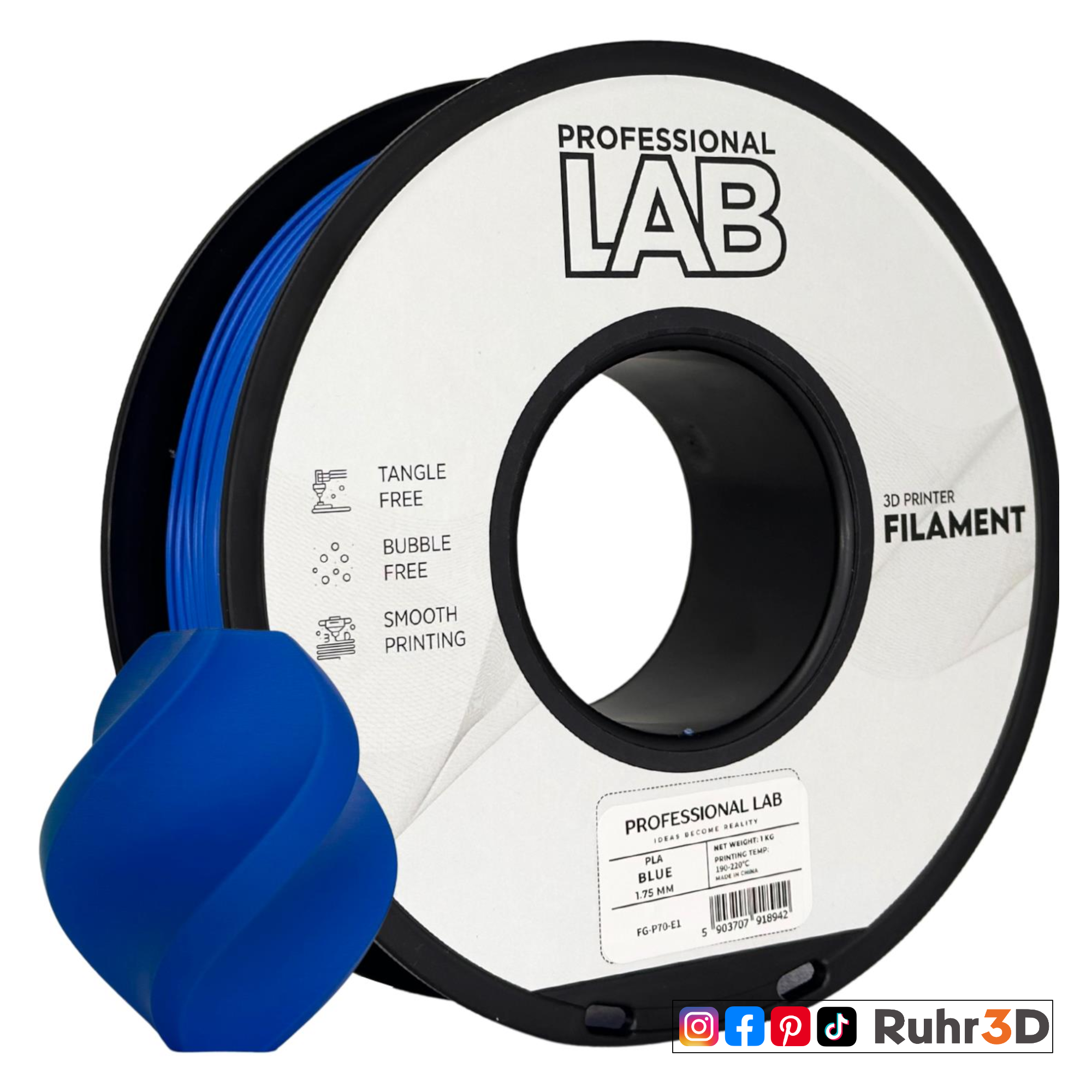 PLA Prof. Lab - Blue - 1,75mm / 1,0kg