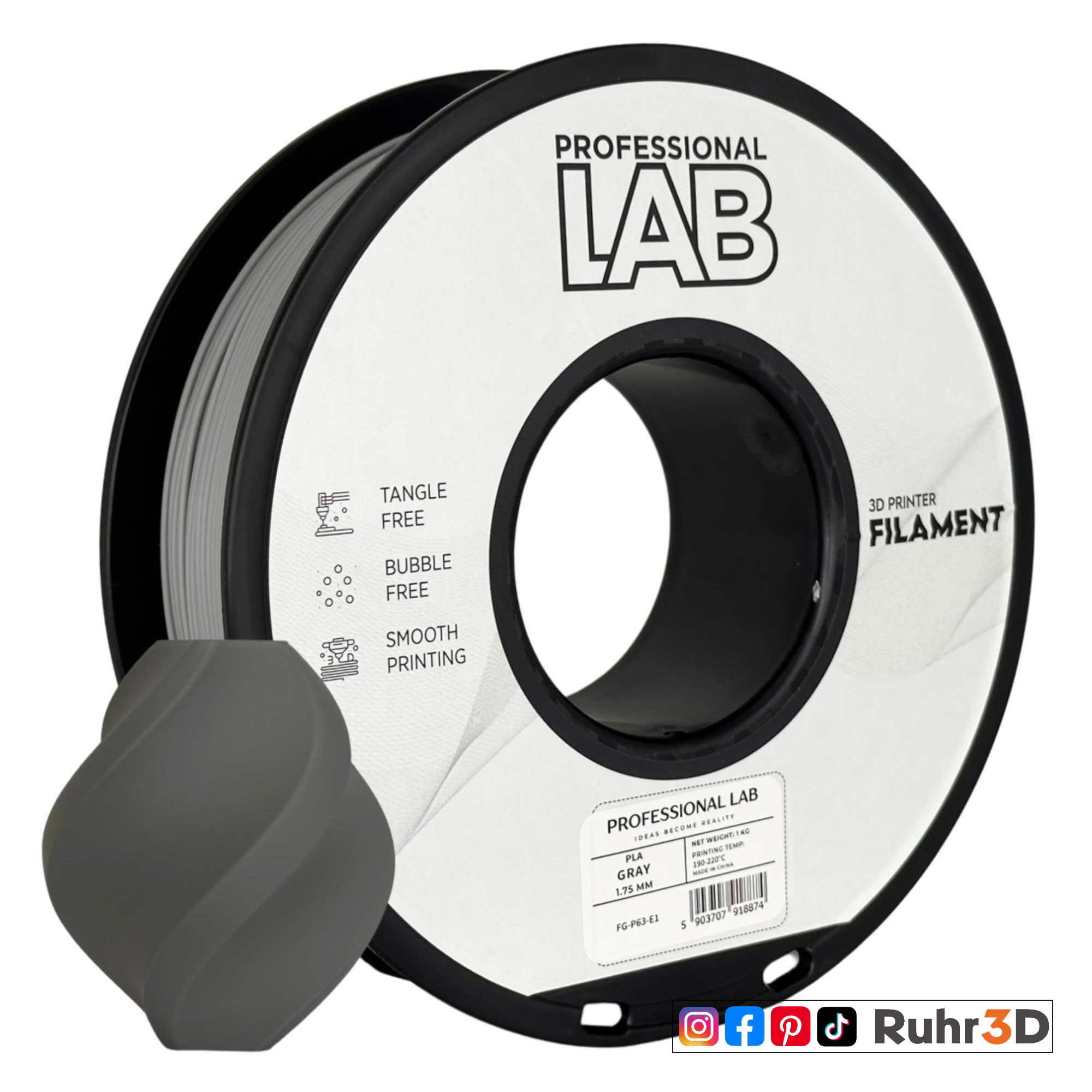 PLA - Gray - 1,75mm / 1,0kg