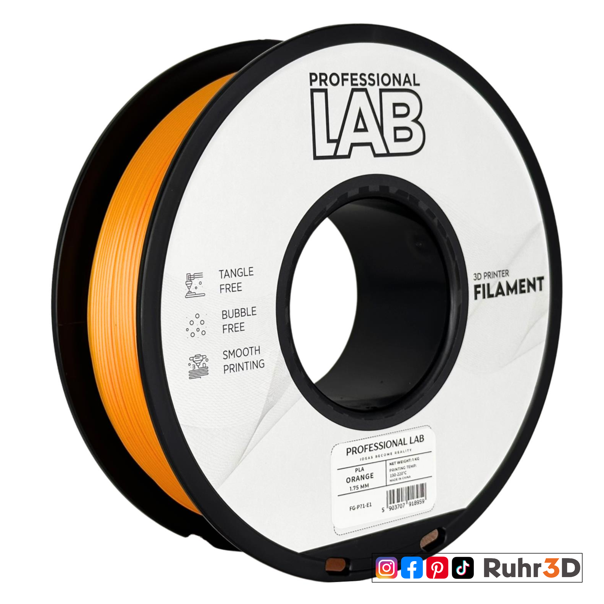 PLA Prof. Lab - Orange - 1,75mm / 1,0kg