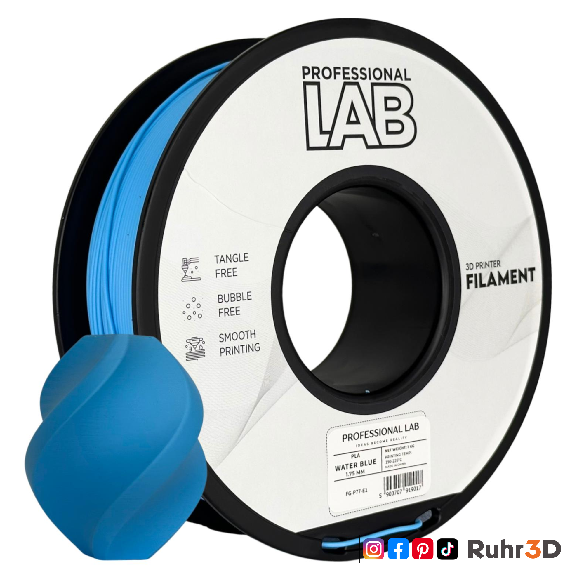 PLA - Water Blue - 1,75mm / 1,0kg