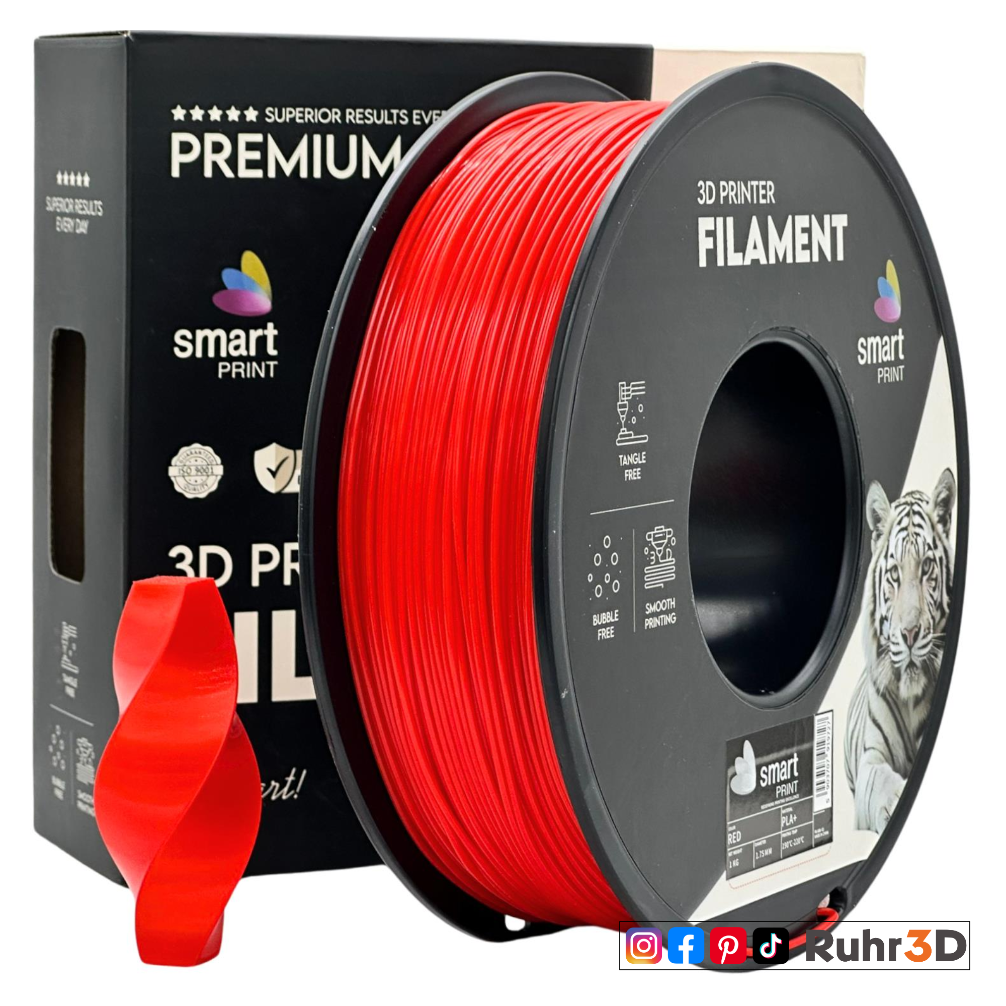 PLA+ - Red - 1,75mm / 1,0kg