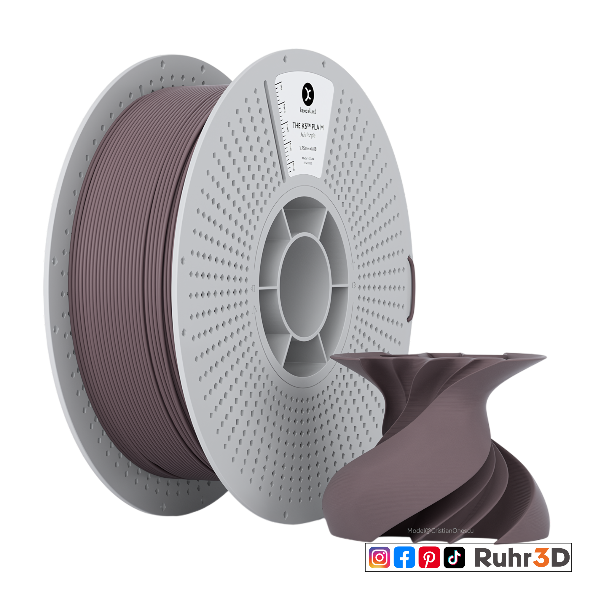 PLA Matt - Ash Purple - 1,75mm / 1,0kg