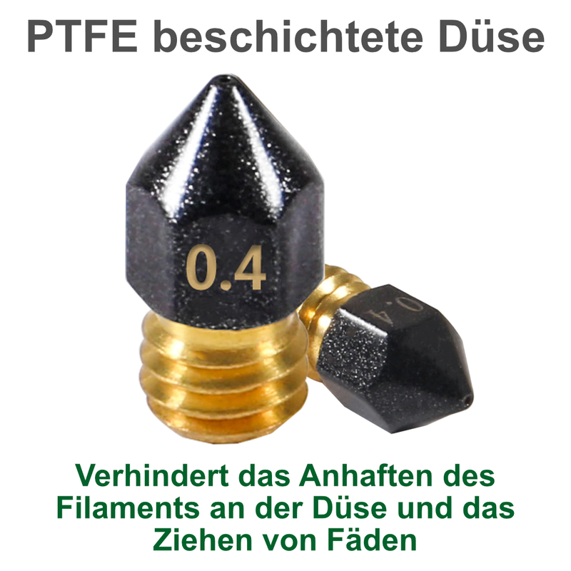 Düsen aus Messing PTFE beschichtet - Ø 0,20mm bis 1,00mm